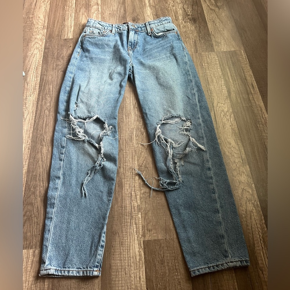 Forever 21 ripped mom jeans, size 11-12 girls
